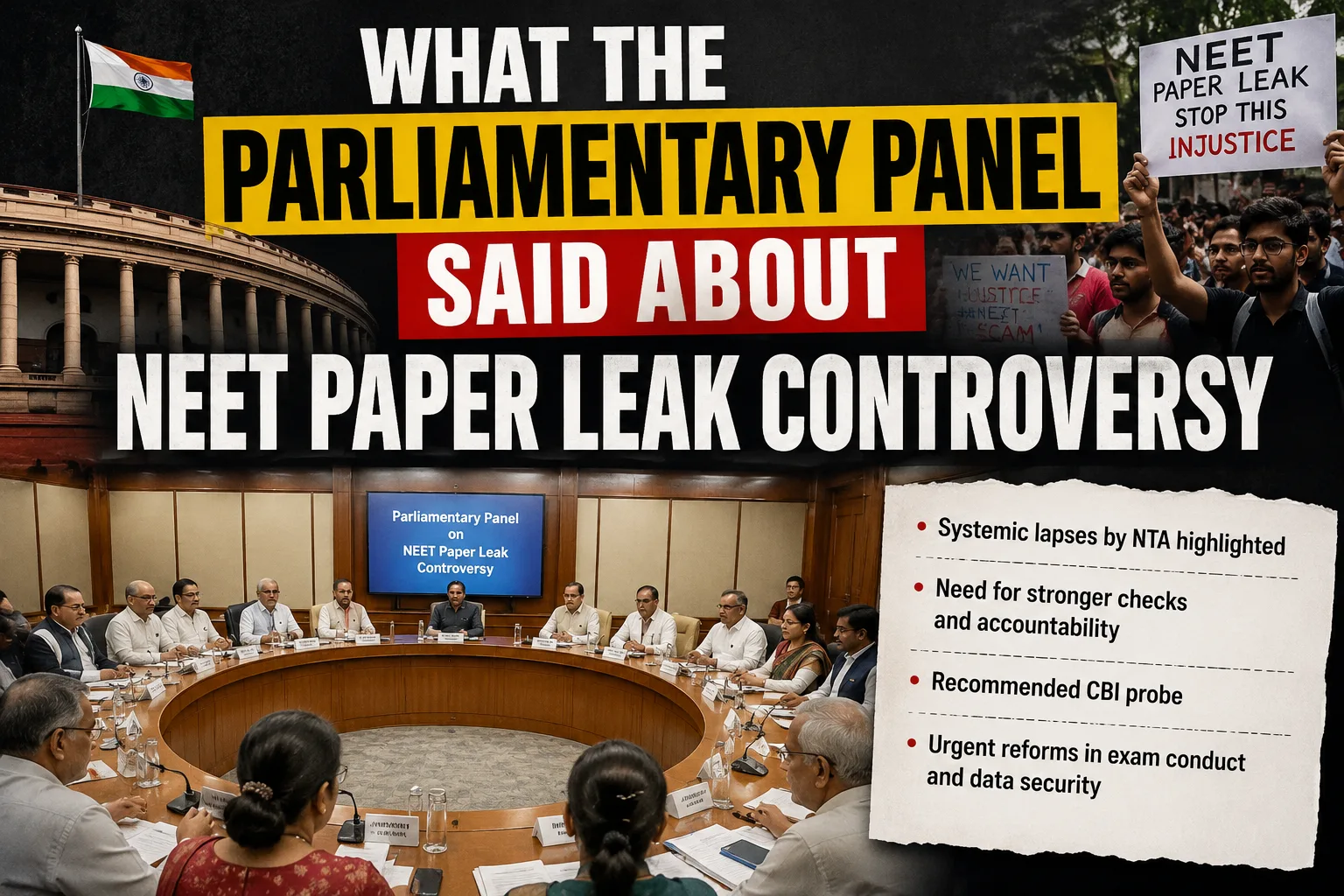 What the Parliamentary Panel Said About NEET Paper Leak Controversy
